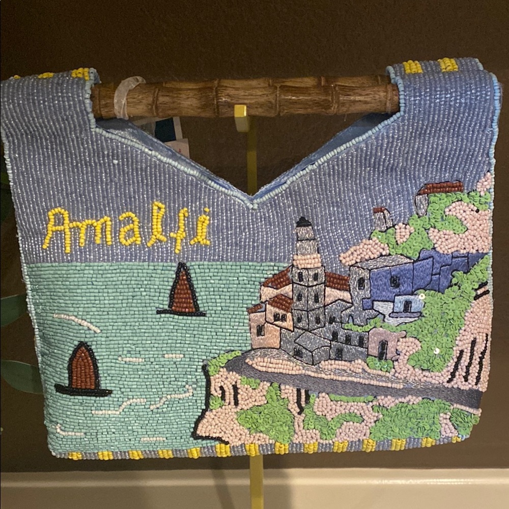 Viral TikTok Beaded Bag - Amalfi Coast Handbag- Sea Blue & Pastel